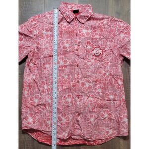 Ohio State Buckeyes Red Floral Hawaiian Button Up Shirt Men's Size Large